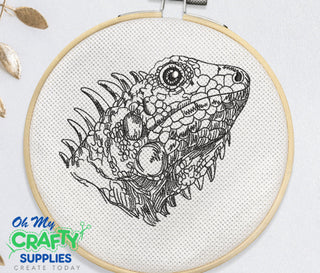 Sketch Iguana Embroidery Design - Oh My Crafty Supplies Inc.