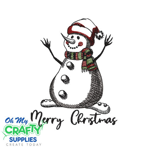 Sketch Merry Snowman 1011 Embroidery Design