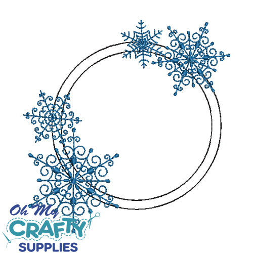 Snowflake Monogram Frame 1210 Embroidery Design