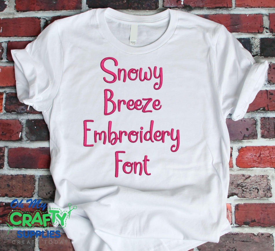 Snowy Breeze Embroidery Font (BX Included) - Oh My Crafty Supplies Inc.