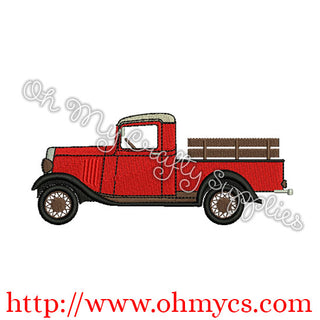 Vintage Solid Stitch Truck Embroidery Design