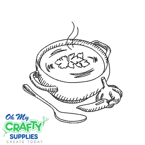 Soup Bowl Sketch 912 Embroidery Design