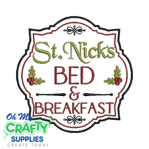 St. Nick's Bed & Breakfast 1110 Embroidery Design