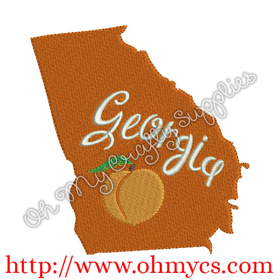 State of Georgia Embroidery Design