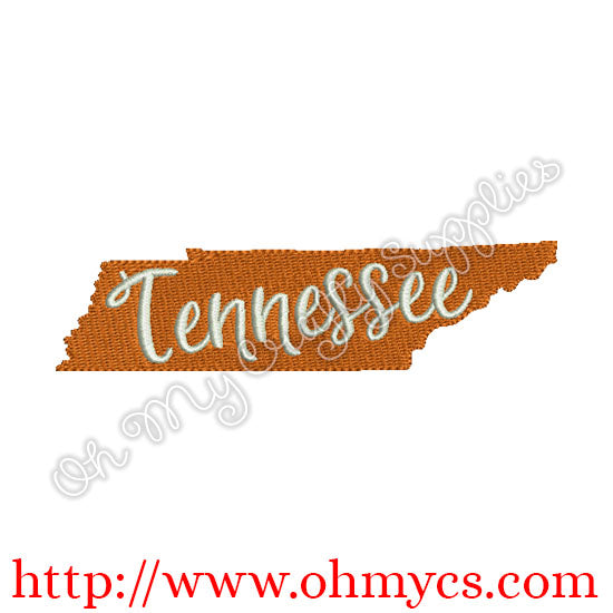 State of Tennessee Embroidery Design