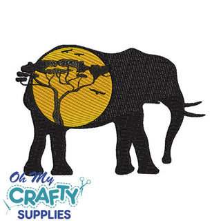 Sunset Elephant 429 Embroidery Design