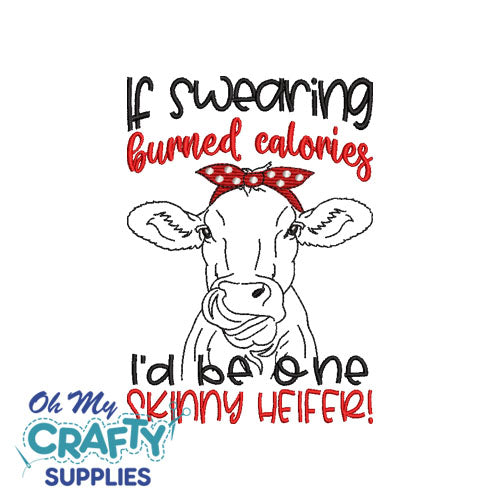 Swearing Heifer Embroidery Design