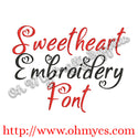 Sweetheart Embroidery Font (BX Included)
