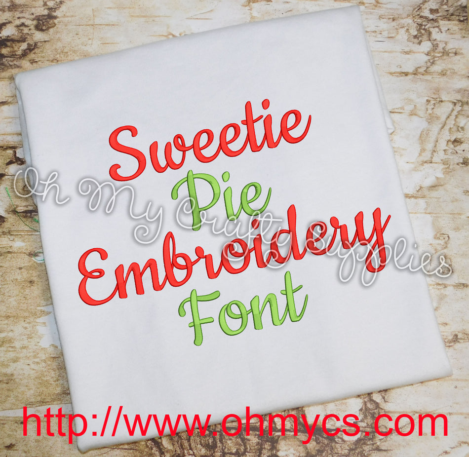 Sweetie Pie Embroidery Font (BX included)