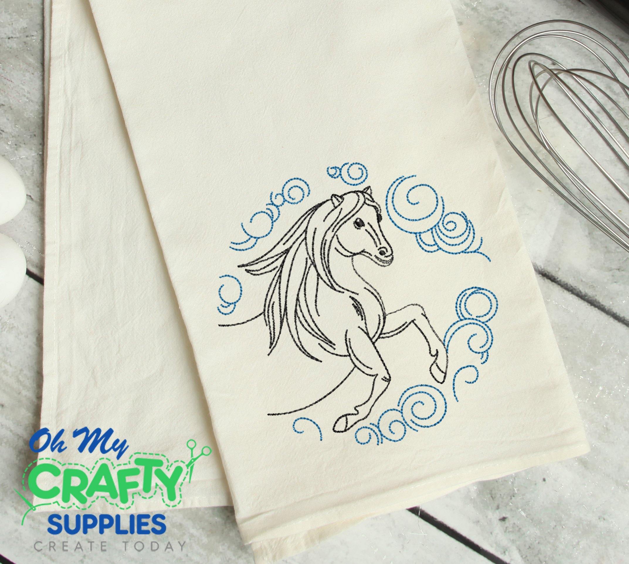 Swirl Horse Embroidery Design - Oh My Crafty Supplies Inc.