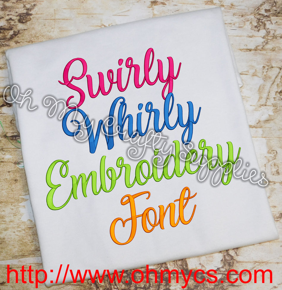 Swirly Whirly Embroidery Font (BX Included)