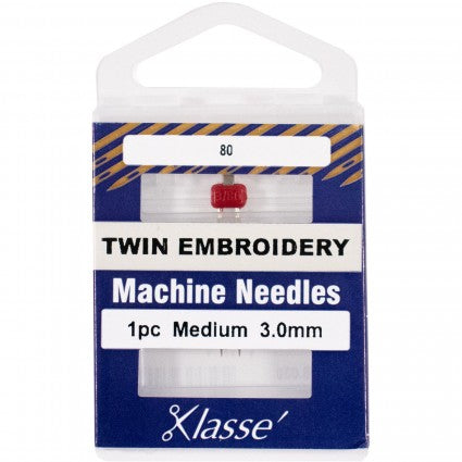 Klasse Twin Embroidery Needle 3.0mm/75 1 Needle