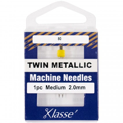 Klasse Twin Metallic 2.0mm/80 1 Needle