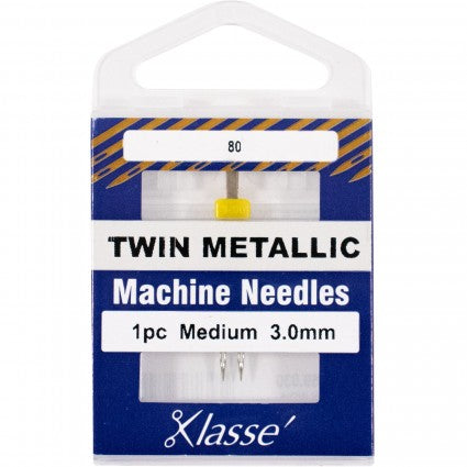 Klasse Twin Metallic  3.0mm/80 1 Needle