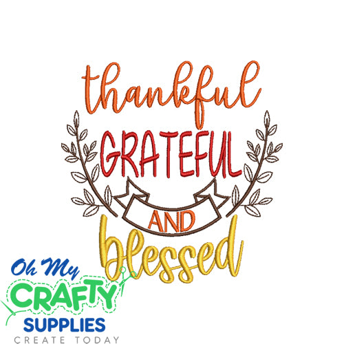 Thankful Grateful Blessed 81121 Embroidery Design