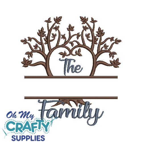 The Blank Family Tree Embroidery Design