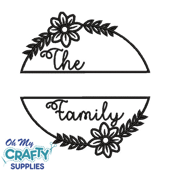 Floral Family Name 1223 Embroidery Design
