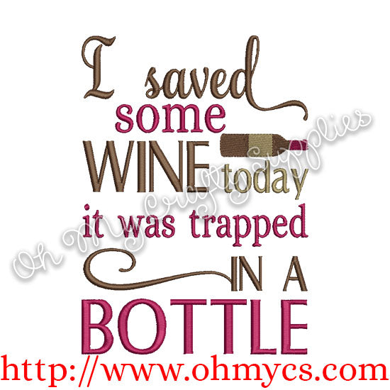 Trapped Wine Embroidery Design