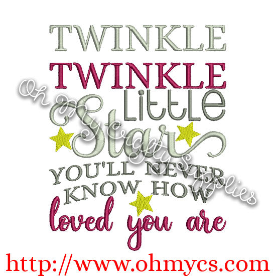 Twinkle Twinkle little Star Embroidery Design