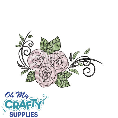 Vine Rose 42422 Embroidery Design