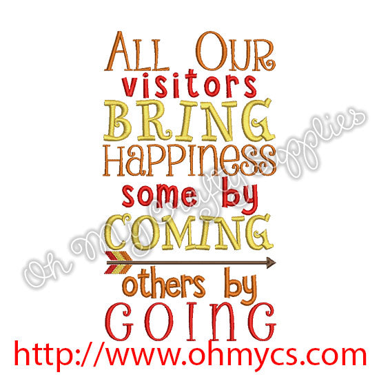 Visitors Embroidery Design