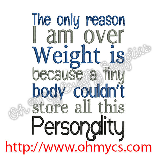 Weight Personality Embroidery Design