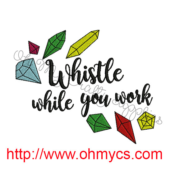 Whistle While you Work Embroidery Design