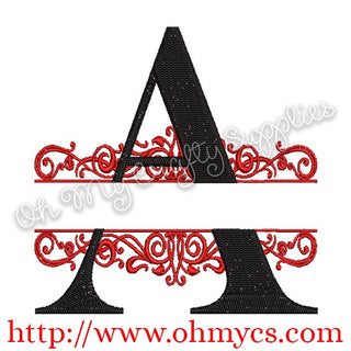 A-Z Split Letter Embroidery Design Set