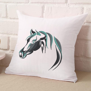 Abstract Horse Head Embroidery Design