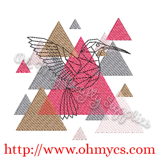 Abstract Hummingbird Embroidery Designs