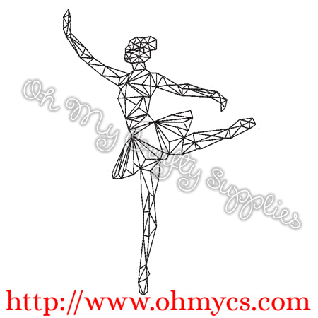 Abstract Ballerina Embroidery Design