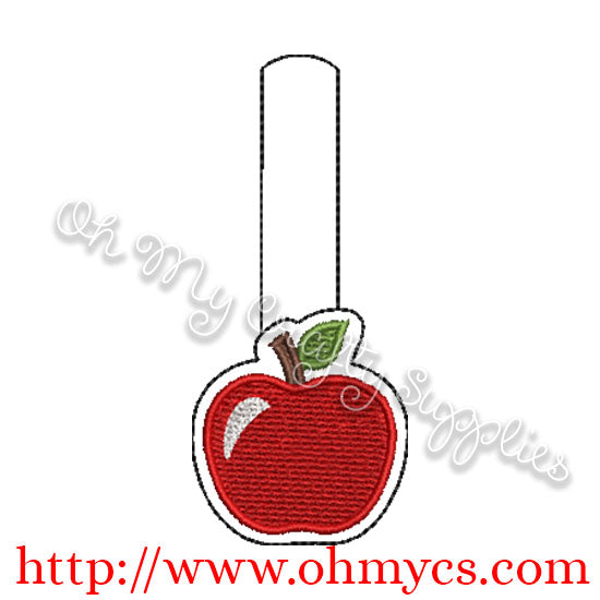 ITH Apple Key Fob Embroidery Design