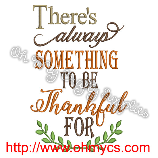 Always Thankful Embroidery Design
