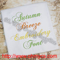 Autumn Breeze Embroidery Font (BX Included)
