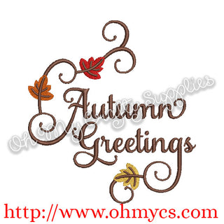 Autumn Greeting Embroidery Design