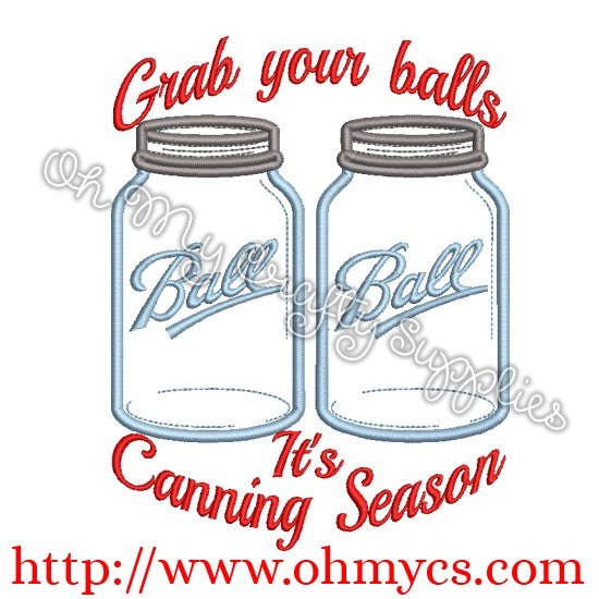 It's Canning Season Embroidery Design
