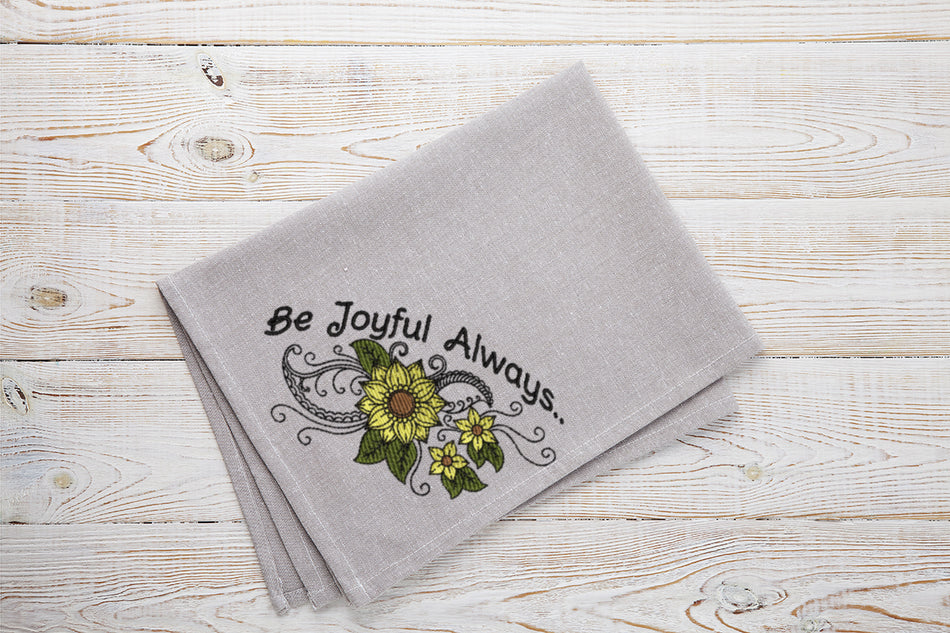 Be Joyful Always.. Sunflower Embroidery Design