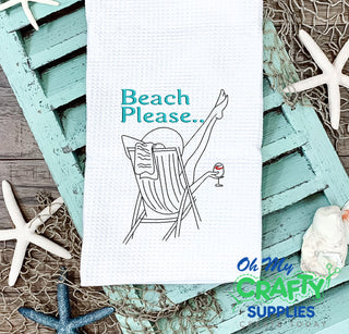 Beach Please.. Embroidery Design