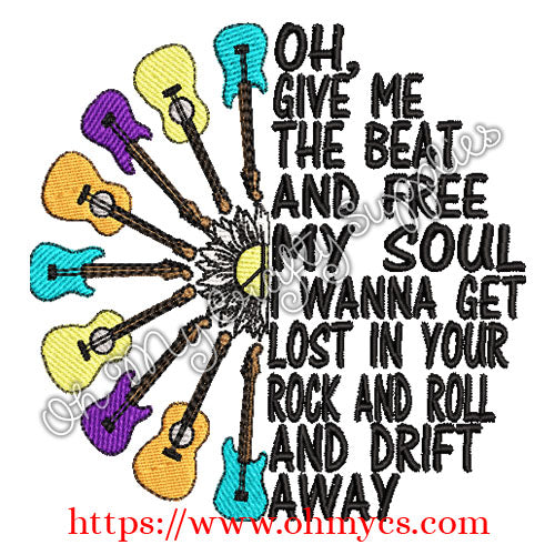 Give me the beat and free my soul embroidery design