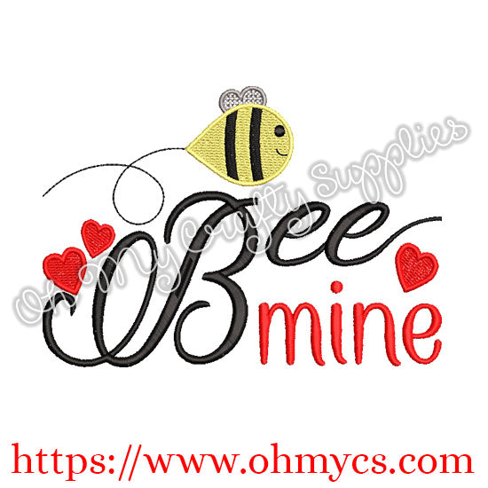 Bee Mine Valentine's Day Embroidery Design