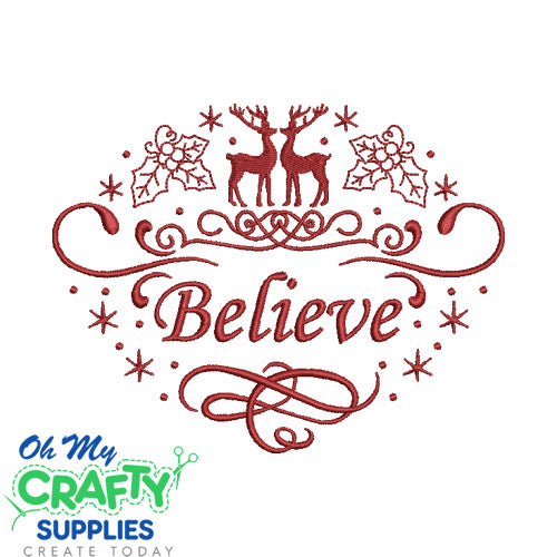 Believe Deer 124 Embroidery Design