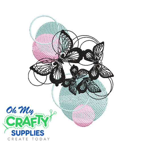 Butterfly Circles 26 Embroidery Design
