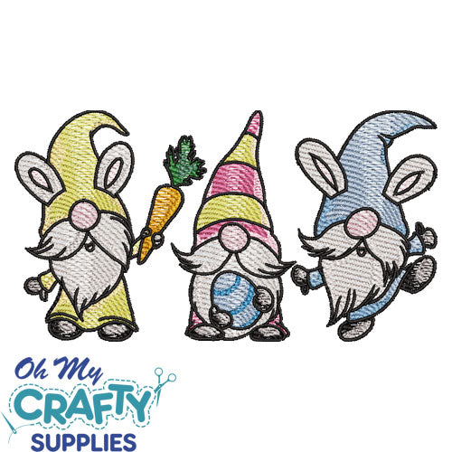 Easter Blend Trio Gnomes Embroidery Design
