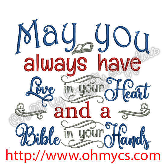 Bible in your Hands Embroidery Design