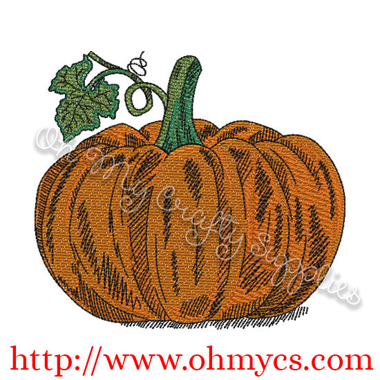 Blended Pumpkin Embroidery Design