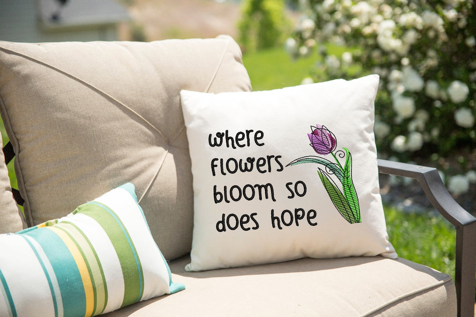 Blooming Hope Flower Embroidery Design