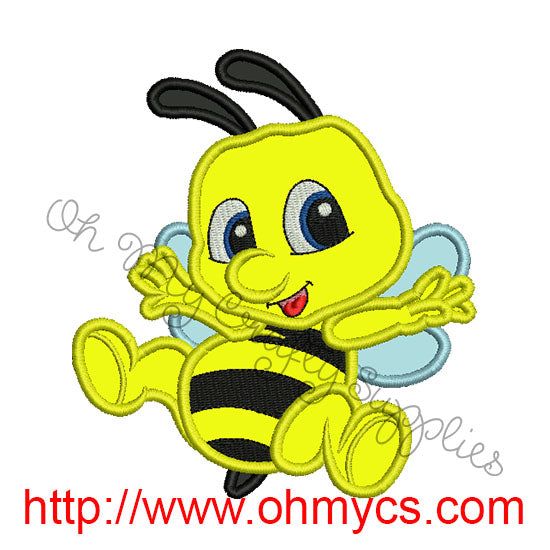 Bumble Bee Applique Embroidery Design