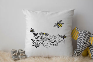 Bumble Bee Spring Vine Embroidery Design