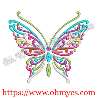 Satin Butterfly Embroidery Design