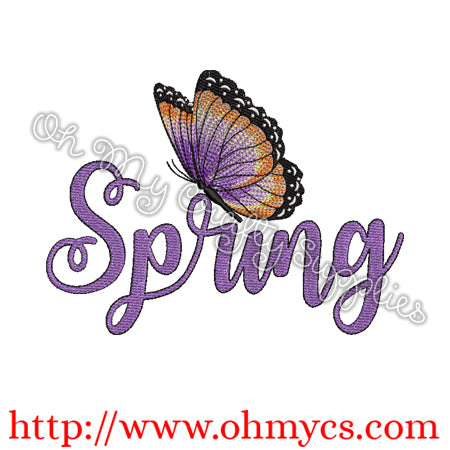 Blended Spring Butterfly Embroidery Design